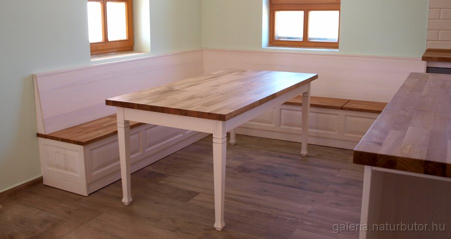 etkezo_garnitura_vre545-19.JPG - �tkez� garnit�ra - feh�r festett �s t�lgy olajos tet�lap (vre545/19)